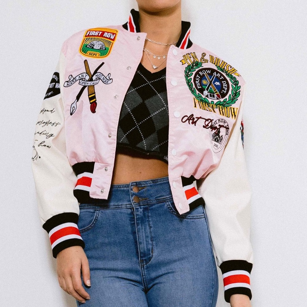 Art Dept Cropped Varsity Jacket